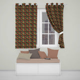 Wild Strawberry Fruit Floral Dark Background Seamless Pattern  Readymade Eyelet Ring Top Thermal 100% Blackout Curtains