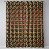 Wild Strawberry Fruit Floral Dark Background Seamless Pattern  Readymade Eyelet Ring Top Thermal 100% Blackout Curtains