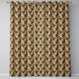 Classic Strawberry Vine Floral Vintage Seamless Pattern  Readymade Eyelet Ring Top Thermal 100% Blackout Curtains