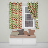 Vintage Strawberry Blossom Cream Garden Seamless Pattern  Readymade Eyelet Ring Top Thermal 100% Blackout Curtains