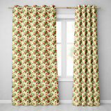 Delicate Strawberry Vine Soft Floral Seamless Pattern  Readymade Eyelet Ring Top Thermal 100% Blackout Curtains
