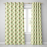 Dark Teal Floral Vine with Yellow Leaves Seamless Pattern  Readymade Eyelet Ring Top Thermal 100% Blackout Curtains