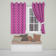 Vibrant Pink Floral Garden on Purple Background Seamless Pattern  Readymade Eyelet Ring Top Thermal 100% Blackout Curtains
