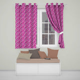 Vibrant Pink Floral Garden on Purple Background Seamless Pattern  Readymade Eyelet Ring Top Thermal 100% Blackout Curtains