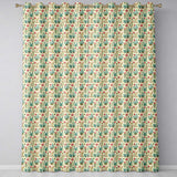 Vintage Style Cactus and Pink Flower Botanical Seamless Pattern  Readymade Eyelet Ring Top Thermal 100% Blackout Curtains