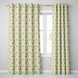 Vintage Style Cactus and Pink Flower Botanical Seamless Pattern  Readymade Eyelet Ring Top Thermal 100% Blackout Curtains
