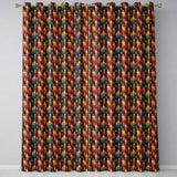 Vibrant Melted Wax Multicolor Candles Dark Seamless Pattern  Readymade Eyelet Ring Top Thermal 100% Blackout Curtains