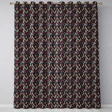 Abstract Dripping Candle Shapes on Dark Seamless Pattern  Readymade Eyelet Ring Top Thermal 100% Blackout Curtains