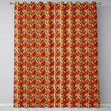 Autumn Dreamcatcher Feathers Warm Orange Seamless Pattern  Readymade Eyelet Ring Top Thermal 100% Blackout Curtains