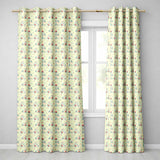 Cute Blue White Kitten with Roses Seamless Pattern Vintage Floral Background  Readymade Eyelet Ring Top Thermal 100% Blackout Curtains