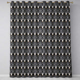 Elegant Antelope Skull Chevron Pattern Dark Background Seamless  Readymade Eyelet Ring Top Thermal 100% Blackout Curtains