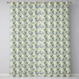 Elegant Blue Deer with Botanical Leaves Soft Beige Background Seamless Pattern  Readymade Eyelet Ring Top Thermal 100% Blackout Curtains
