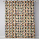 Artistic Antelope in Jungle Leaves Warm Earth Tone Seamless Pattern  Readymade Eyelet Ring Top Thermal 100% Blackout Curtains