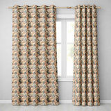 Artistic Antelope in Jungle Leaves Warm Earth Tone Seamless Pattern  Readymade Eyelet Ring Top Thermal 100% Blackout Curtains