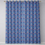 Ornate Damask Deer with Floral Motifs Blue Background Seamless Pattern  Readymade Eyelet Ring Top Thermal 100% Blackout Curtains