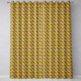 Abstract Antelope with Flowing Waves Golden Background Seamless Pattern  Readymade Eyelet Ring Top Thermal 100% Blackout Curtains