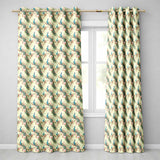 Vintage Peacock Birds with Pink Roses Floral Garden Seamless Pattern  Readymade Eyelet Ring Top Thermal 100% Blackout Curtains