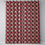 Rich Red and Cream Peony Flowers on Dark Navy Background Seamless Pattern  Readymade Eyelet Ring Top Thermal 100% Blackout Curtains