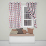 Soft Pink Watercolor Peony Flowers with Blue Leaves Seamless Pattern  Readymade Eyelet Ring Top Thermal 100% Blackout Curtains