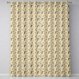 Cute Mixed Breed Puppies with Floral Accents Beige Seamless Pattern  Readymade Eyelet Ring Top Thermal 100% Blackout Curtains