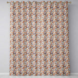 Adorable Cartoon Puppies with Pink Roses Blue Background Seamless Pattern  Readymade Eyelet Ring Top Thermal 100% Blackout Curtains