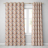 Adorable Cartoon Puppies with Pink Roses Blue Background Seamless Pattern  Readymade Eyelet Ring Top Thermal 100% Blackout Curtains
