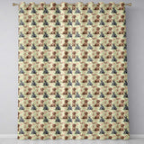 Cute Realistic Puppy Dogs on Neutral Floral Background Seamless Pattern  Readymade Eyelet Ring Top Thermal 100% Blackout Curtains