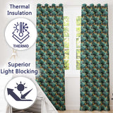 Geometric Rhino Animals Abstract Style Seamless Pattern  Readymade Eyelet Ring Top Thermal 100% Blackout Curtains