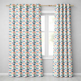Colorful Geometric Rhino Shapes Seamless Pattern  Readymade Eyelet Ring Top Thermal 100% Blackout Curtains