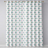 Pastel Watercolor Rhino with Colorful Triangle Background Seamless Pattern  Readymade Eyelet Ring Top Thermal 100% Blackout Curtains
