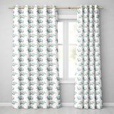 Pastel Watercolor Rhino with Colorful Triangle Background Seamless Pattern  Readymade Eyelet Ring Top Thermal 100% Blackout Curtains