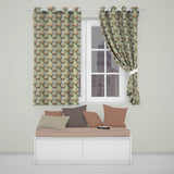Vintage Textured Rhino Illustration in Earthy Tones Seamless Pattern  Readymade Eyelet Ring Top Thermal 100% Blackout Curtains