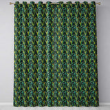 Dense Tropical Leaves Jungle Style Seamless Pattern  Readymade Eyelet Ring Top Thermal 100% Blackout Curtains