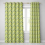 Simple Leaf Motif in Green Tones Seamless Pattern  Readymade Eyelet Ring Top Thermal 100% Blackout Curtains