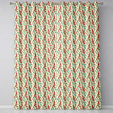 Vintage Red and Blue Floral Vines on Beige Background Seamless Pattern  Readymade Eyelet Ring Top Thermal 100% Blackout Curtains