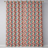 Painterly Red and White Floral Blooms on Teal Background Seamless Pattern  Readymade Eyelet Ring Top Thermal 100% Blackout Curtains