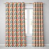 Geometric  Umbrella Pattern in Coral and Teal Seamless Pattern  Readymade Eyelet Ring Top Thermal 100% Blackout Curtains