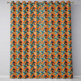 Colorful Overlapping Paper Umbrellas in Warm Orange and Teal Seamless Pattern  Readymade Eyelet Ring Top Thermal 100% Blackout Curtains