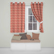 Traditional Red Asian Parasols with Decorative Motifs Seamless Pattern  Readymade Eyelet Ring Top Thermal 100% Blackout Curtains