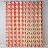 Traditional Red Asian Parasols with Decorative Motifs Seamless Pattern  Readymade Eyelet Ring Top Thermal 100% Blackout Curtains