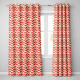 Traditional Red Asian Parasols with Decorative Motifs Seamless Pattern  Readymade Eyelet Ring Top Thermal 100% Blackout Curtains