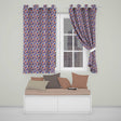 Bold Painterly Blue and Coral Flowers Seamless Pattern  Readymade Eyelet Ring Top Thermal 100% Blackout Curtains