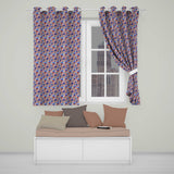 Bold Painterly Blue and Coral Flowers Seamless Pattern  Readymade Eyelet Ring Top Thermal 100% Blackout Curtains