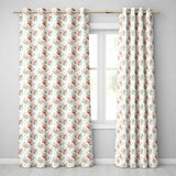 Vintage Pink and Blue Rose Bouquet Floral Seamless Pattern  Readymade Eyelet Ring Top Thermal 100% Blackout Curtains