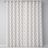 Soft Lilac and Yellow Wildflowers Seamless Pattern  Readymade Eyelet Ring Top Thermal 100% Blackout Curtains