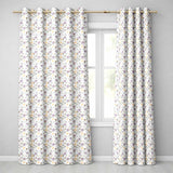 Soft Lilac and Yellow Wildflowers Seamless Pattern  Readymade Eyelet Ring Top Thermal 100% Blackout Curtains