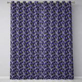 Rich Purple Wisteria on Dark Background Floral Seamless Pattern  Readymade Eyelet Ring Top Thermal 100% Blackout Curtains