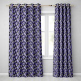 Rich Purple Wisteria on Dark Background Floral Seamless Pattern  Readymade Eyelet Ring Top Thermal 100% Blackout Curtains