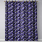 Dark Purple Wisteria Hanging Blossoms on Night Background Seamless Pattern  Readymade Eyelet Ring Top Thermal 100% Blackout Curtains