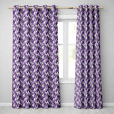 Elegant Purple Wisteria Clusters with Soft Leaves Seamless Pattern  Readymade Eyelet Ring Top Thermal 100% Blackout Curtains